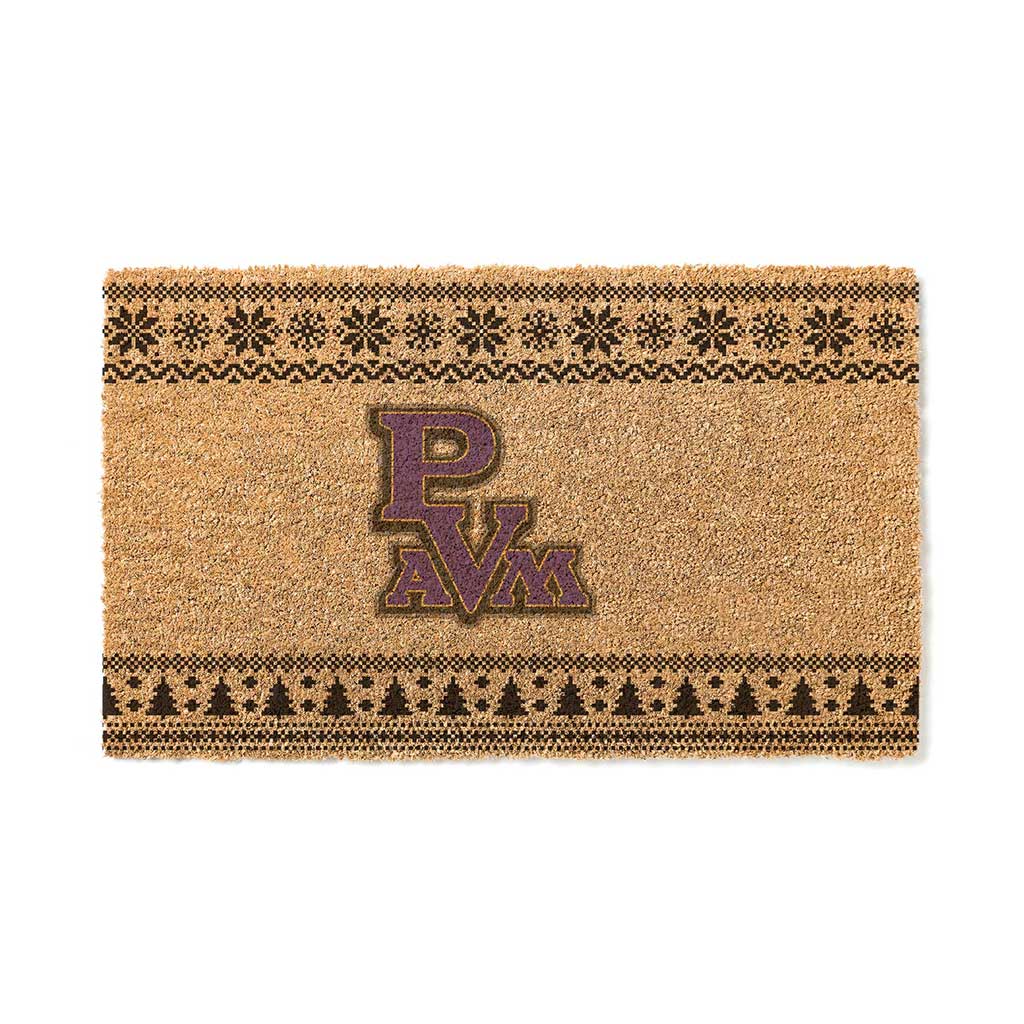 Team Coir Doormat Holiday Logo Prairie View A&M Panthers