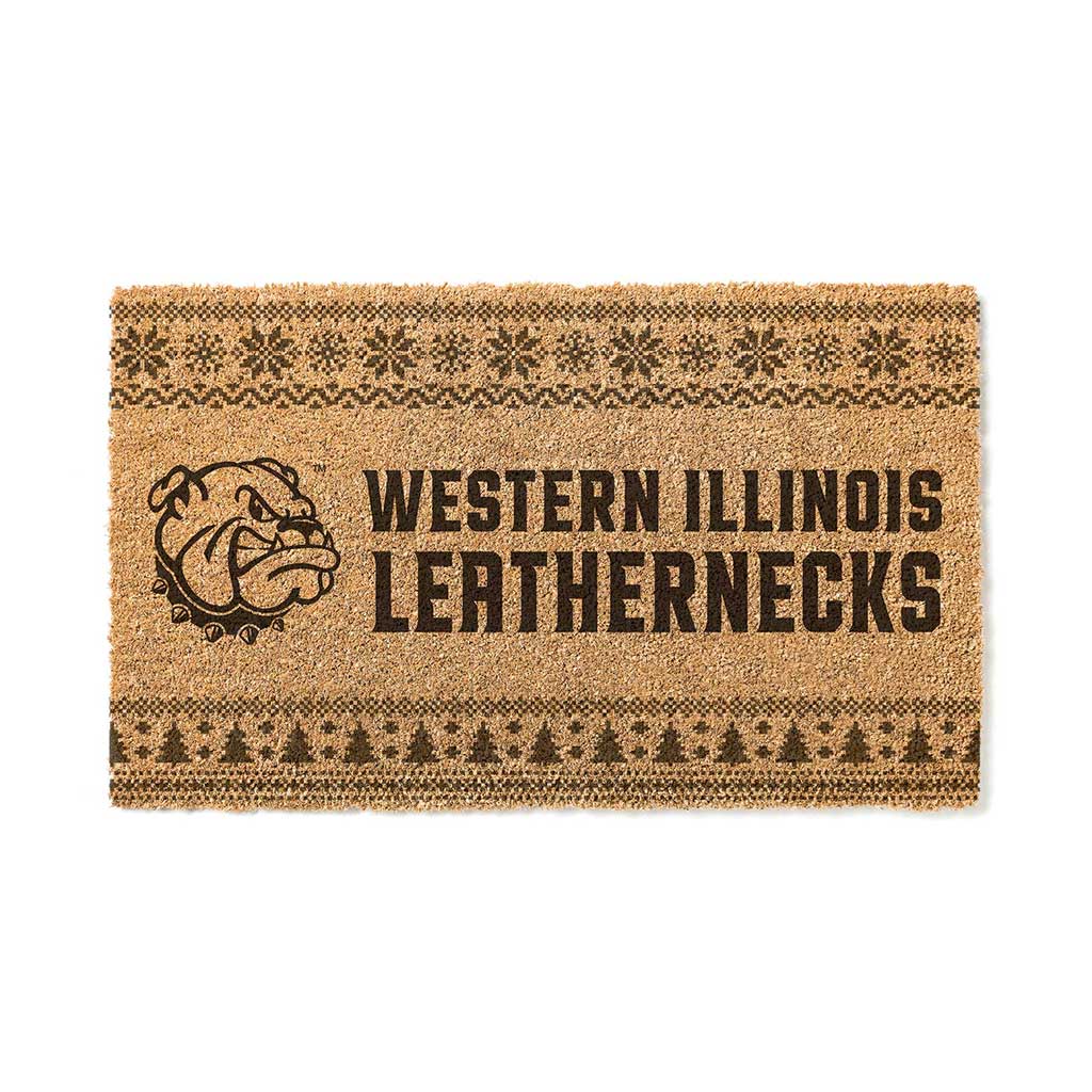 Team Coir Doormat Holiday Logo Western Illinois Leathernecks