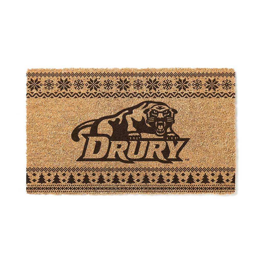 Team Coir Doormat Holiday Logo Drury University Panthers