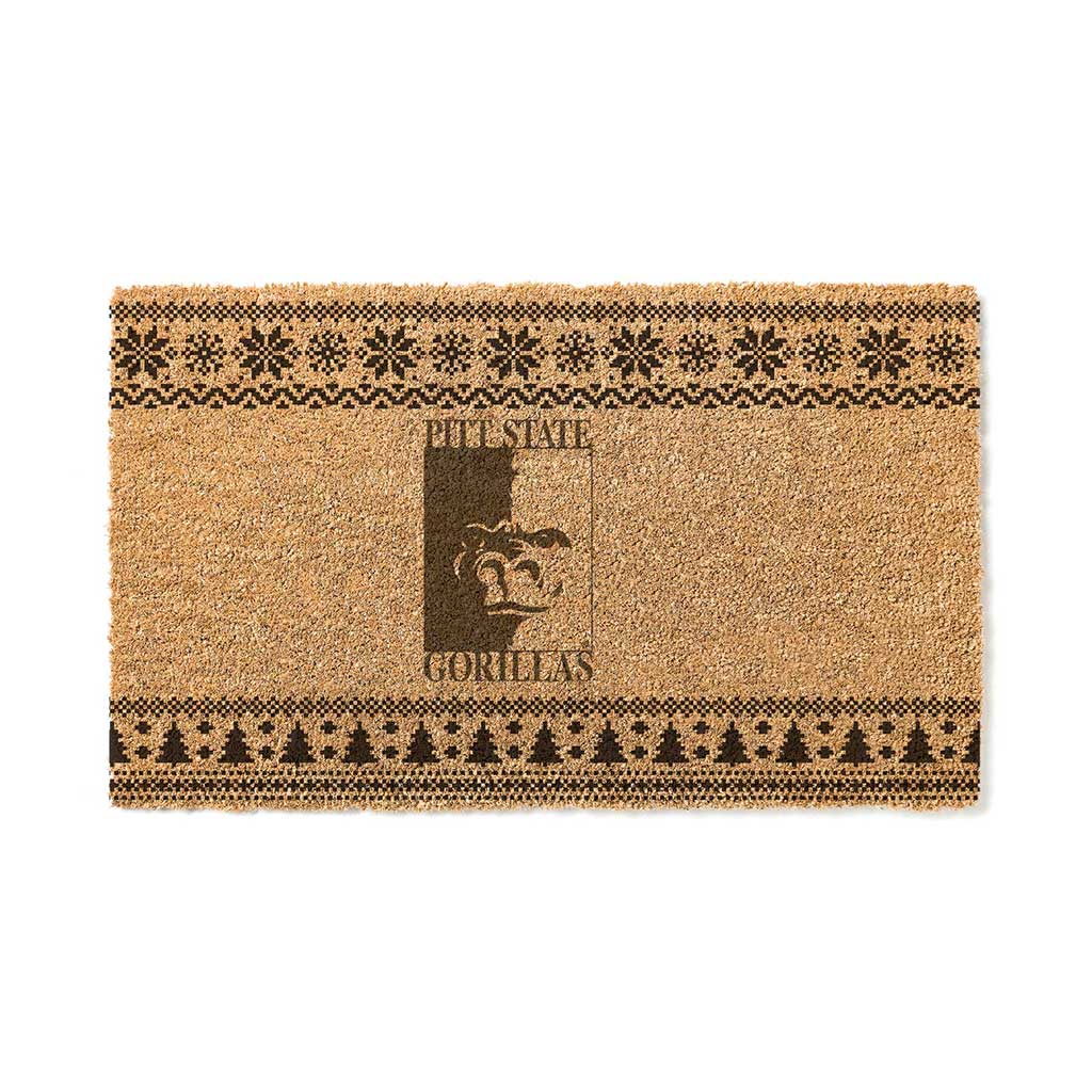 Team Coir Doormat Holiday Logo Pittsburg State University Gorilla