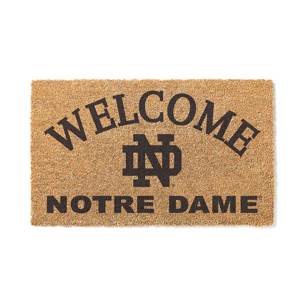 Team Coir Doormat Welcome With Logo Notre Dame Fighting Irish