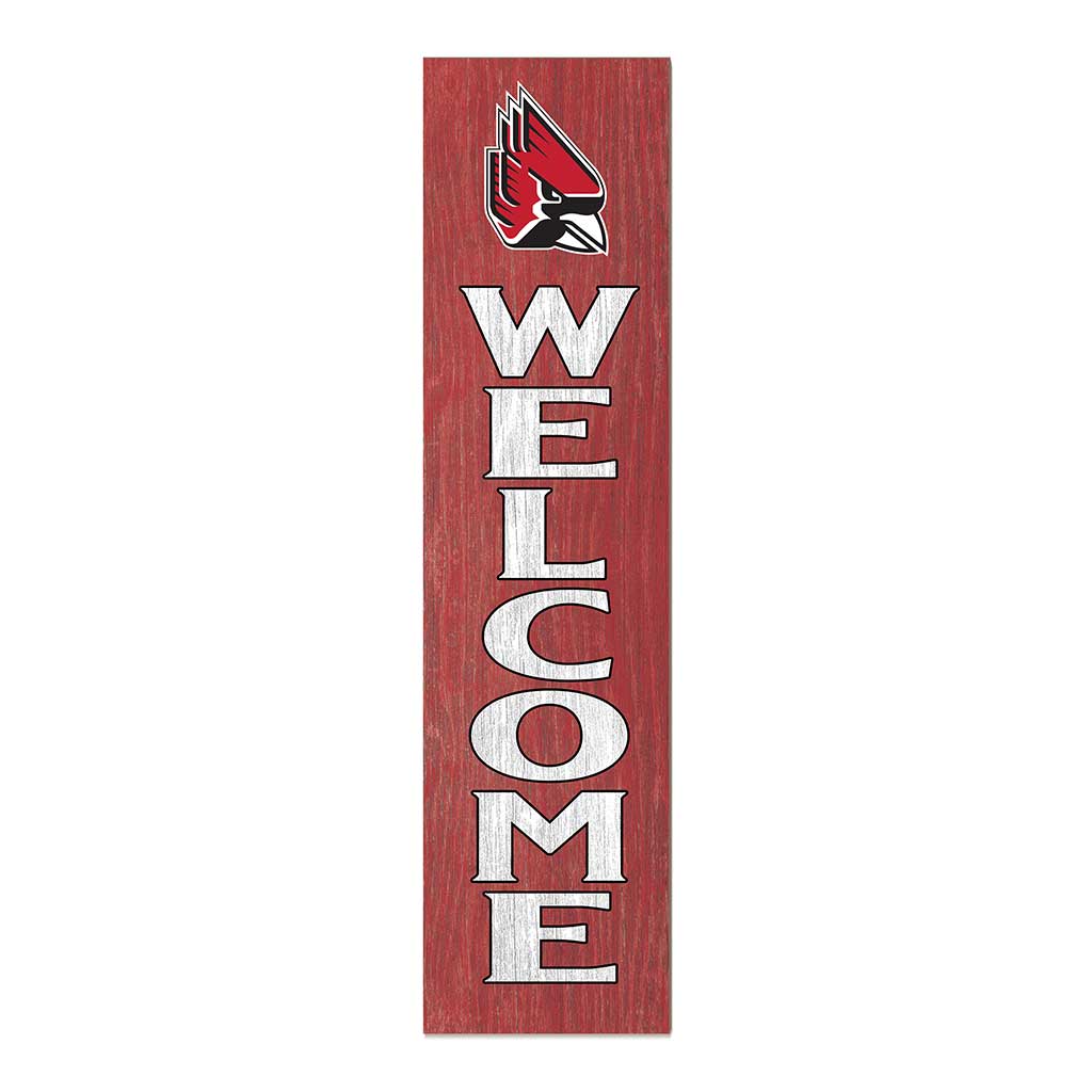 11x46 Leaning Sign Welcome Ball State Cardinals