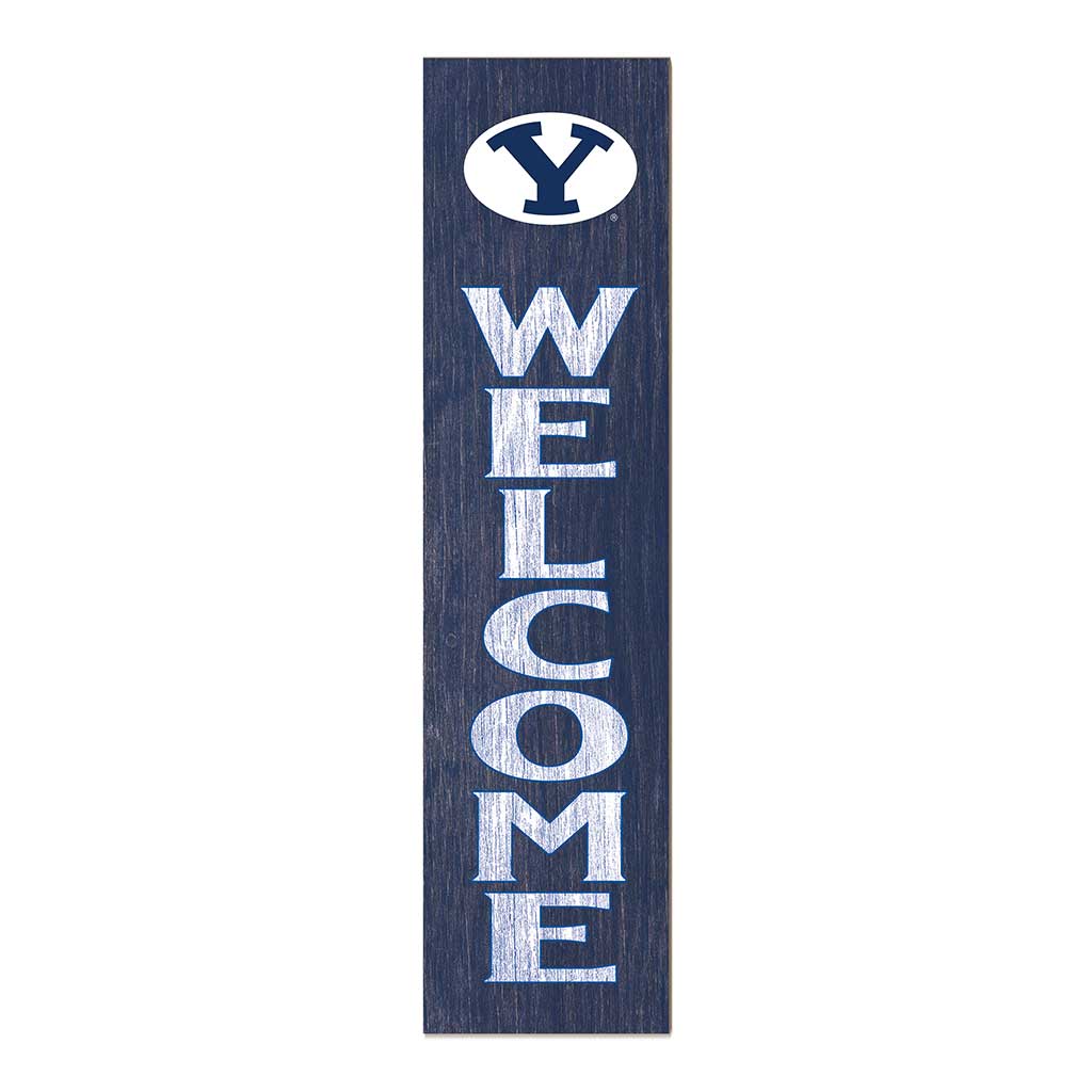 11x46 Leaning Sign Welcome Brigham Young Cougars