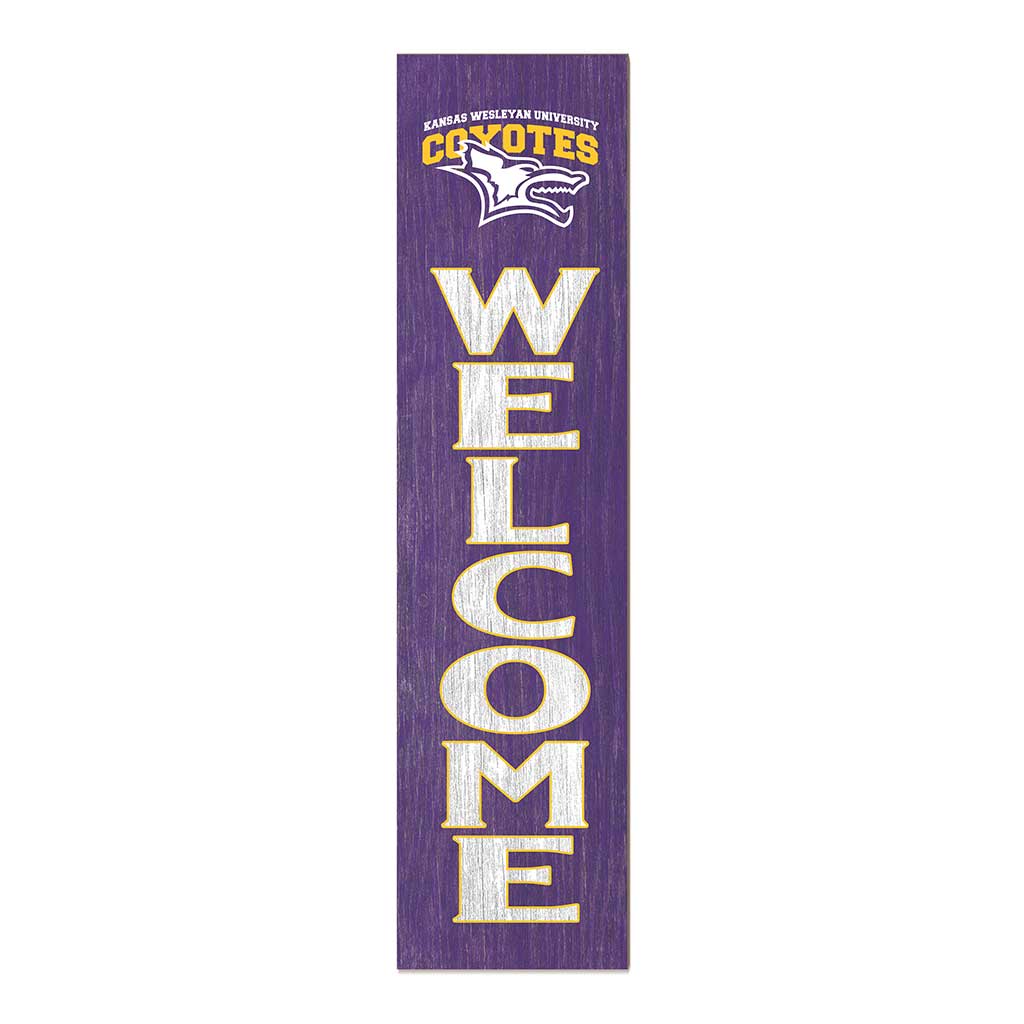 11x46 Leaning Sign Welcome Kansas Wesleyan Coyotes