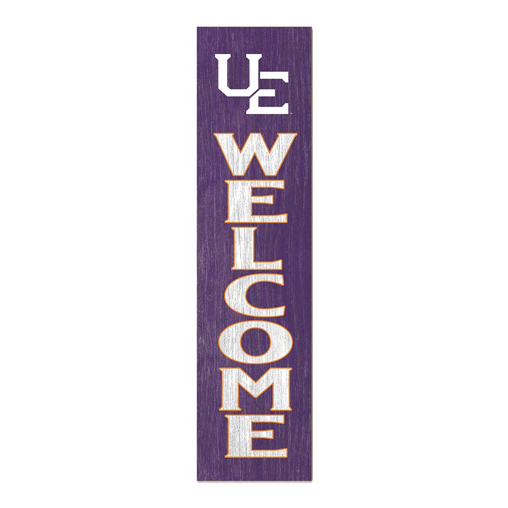 11x46 Leaning Sign Welcome Evansville Purple Aces