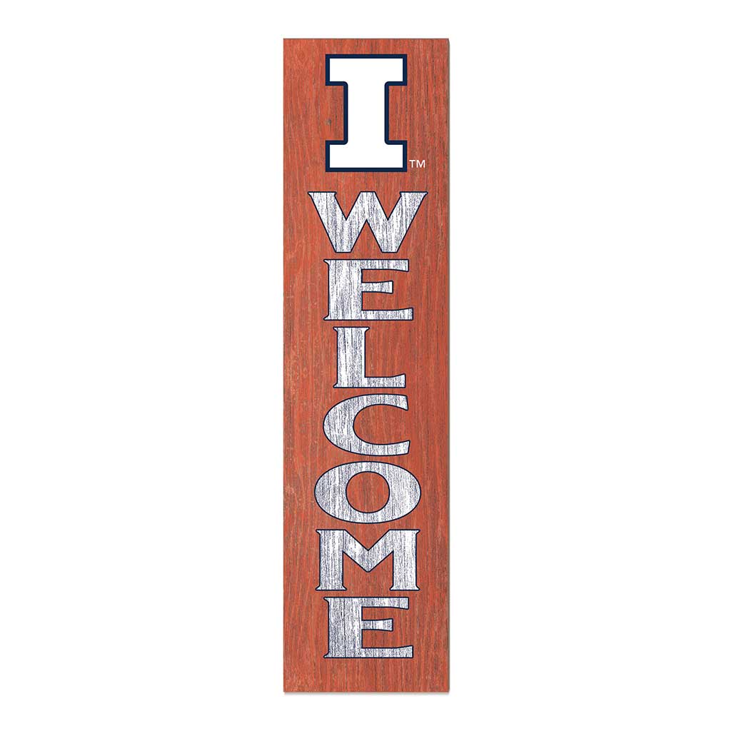 11x46 Leaning Sign Welcome Illinois Fighting Illini