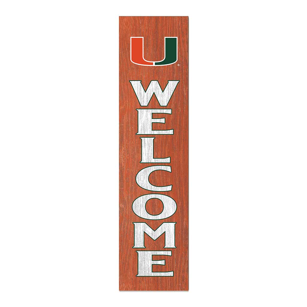 11x46 Leaning Sign Welcome Miami Hurricanes