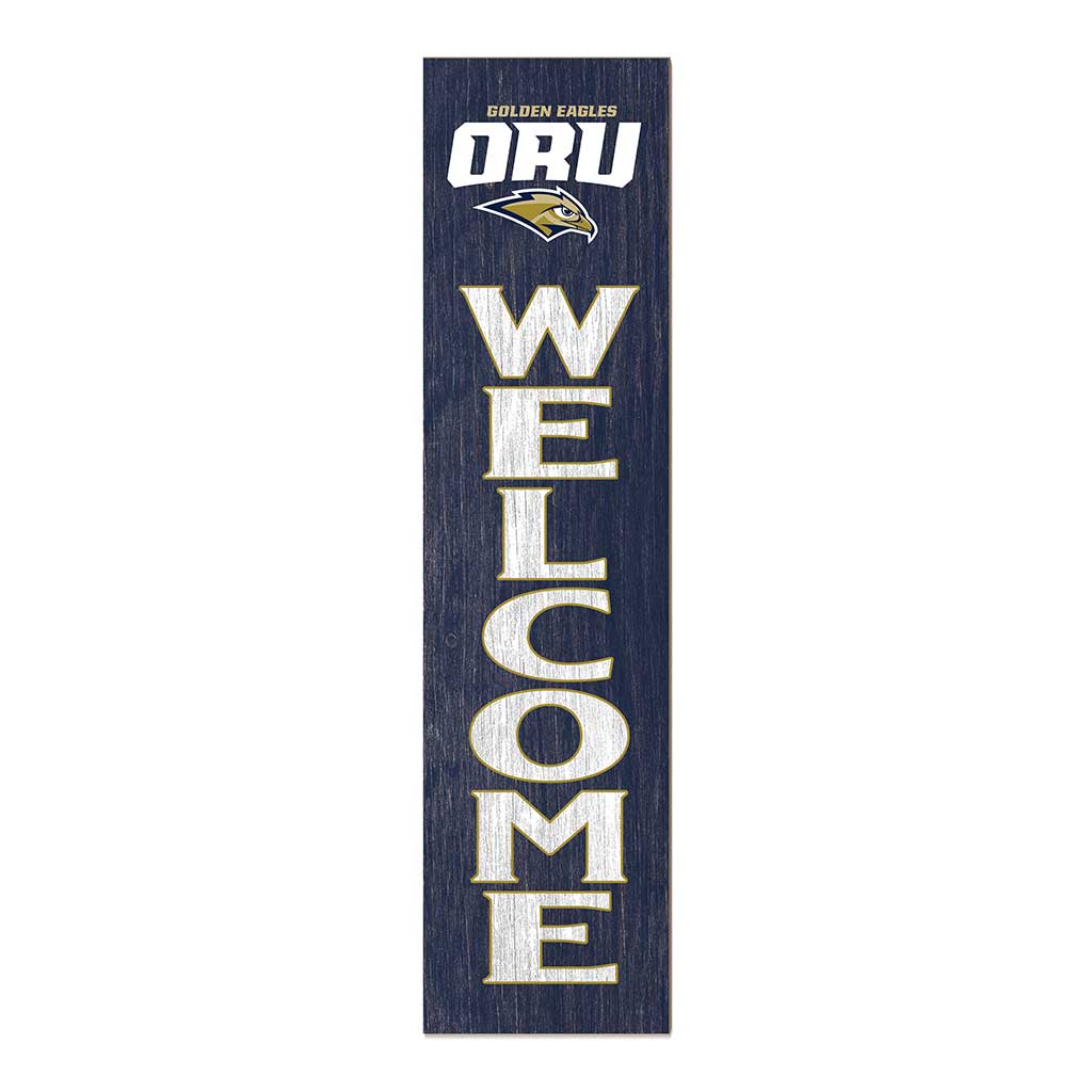 11x46 Leaning Sign Welcome Oral Roberts Golden Eagles