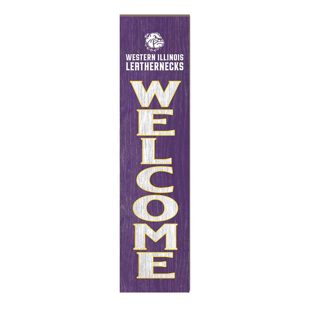 11x46 Leaning Sign Welcome Western Illinois Leathernecks