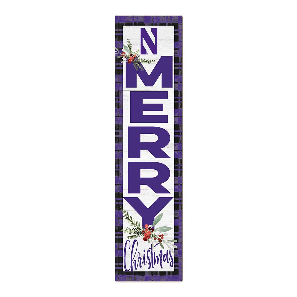 11x46 Merry Christmas Sign Northwestern Wildcats