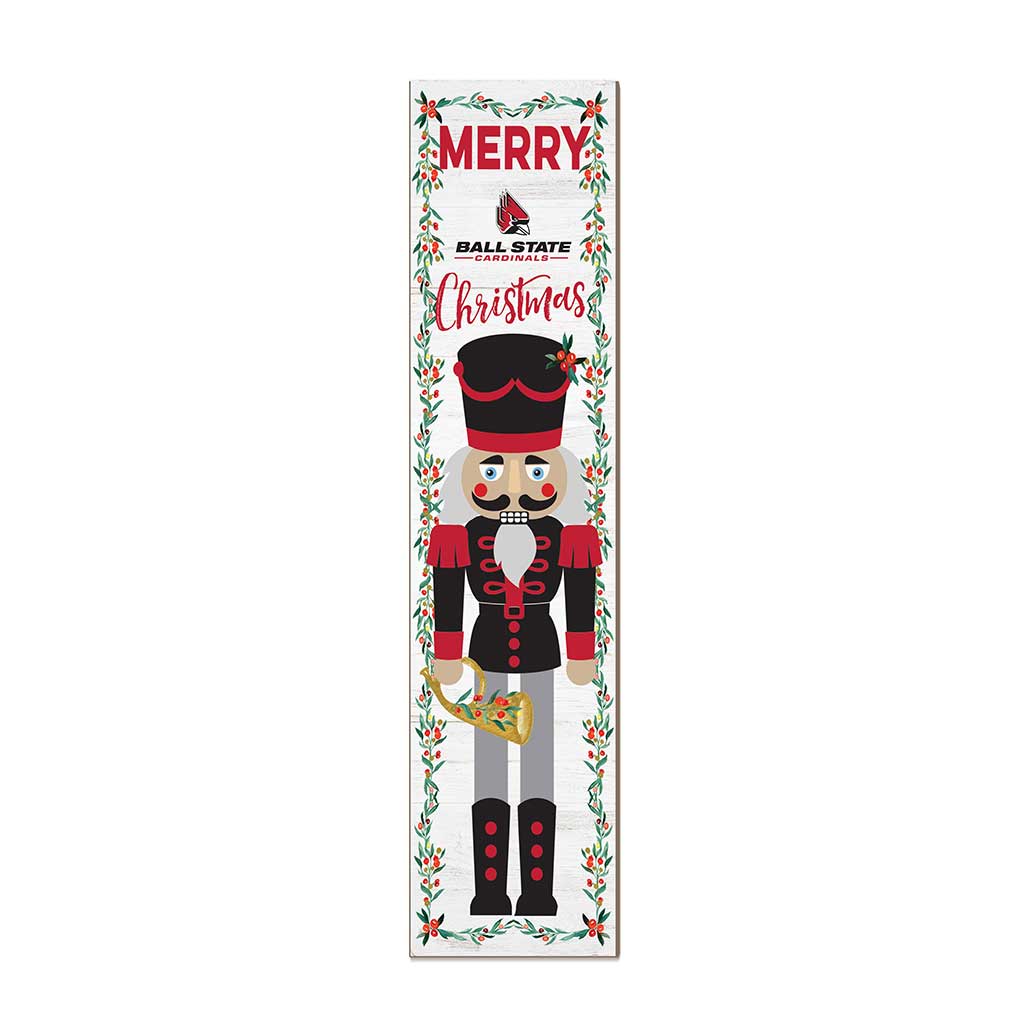11x46 Leaning Sign Nutcracker Ball State Cardinals