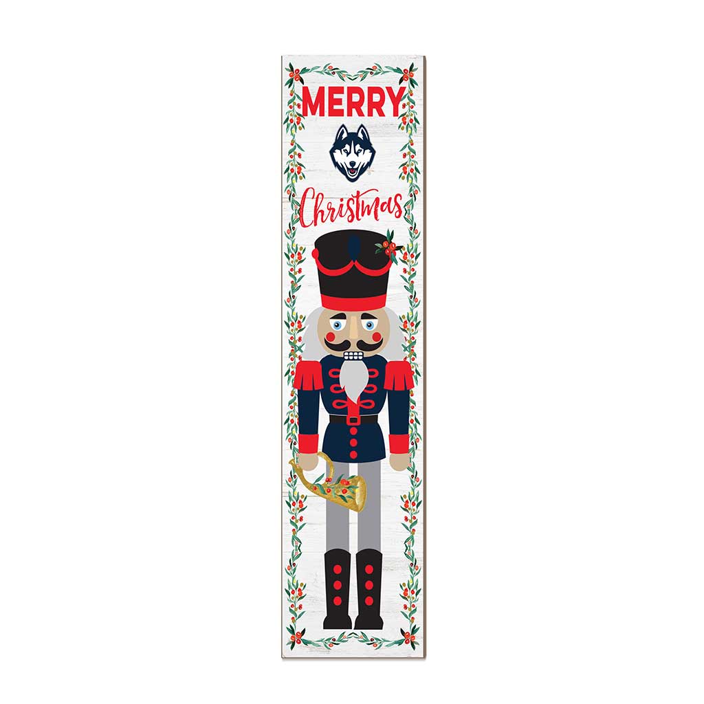 11x46 Leaning Sign Nutcracker Connecticut Huskies