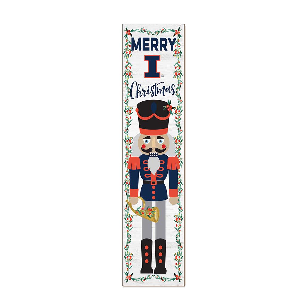 11x46 Leaning Sign Nutcracker Illinois Fighting Illini