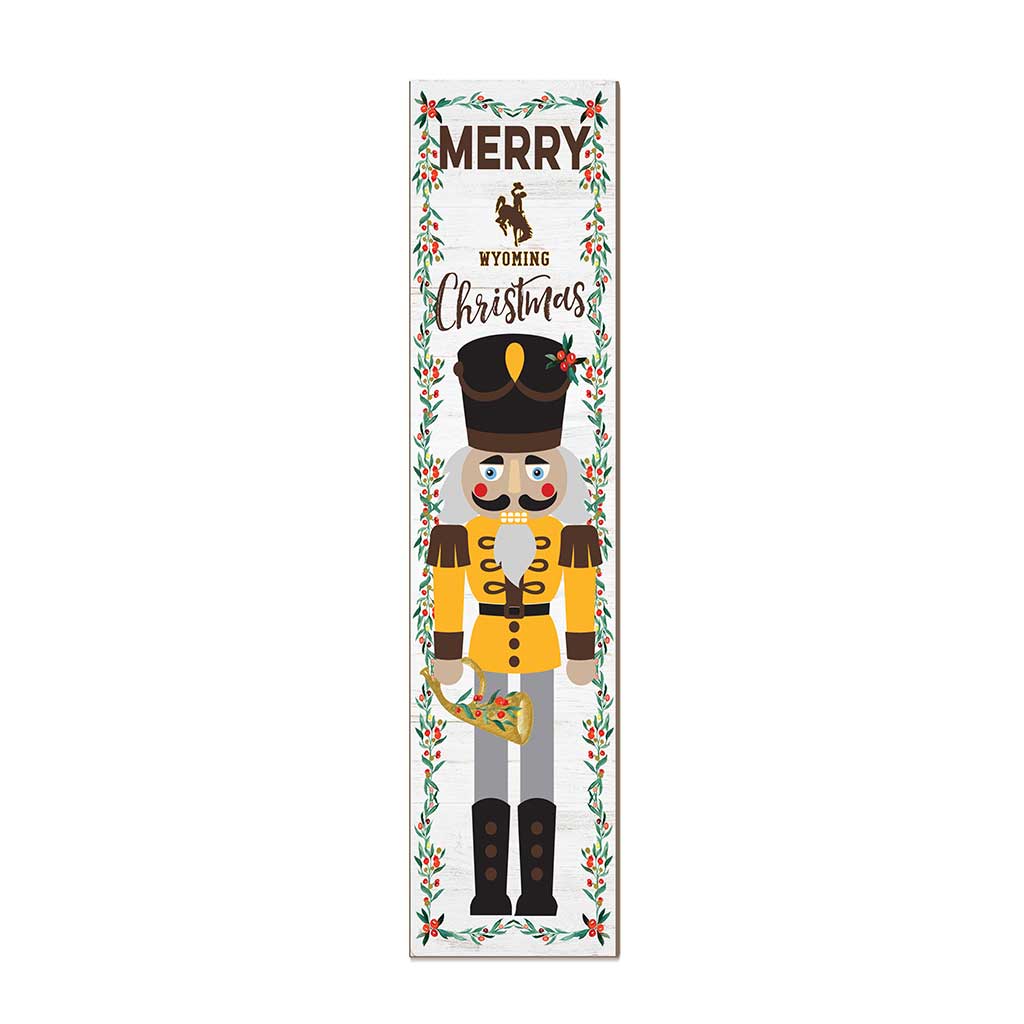 11x46 Leaning Sign Nutcracker Wyoming Cowboys