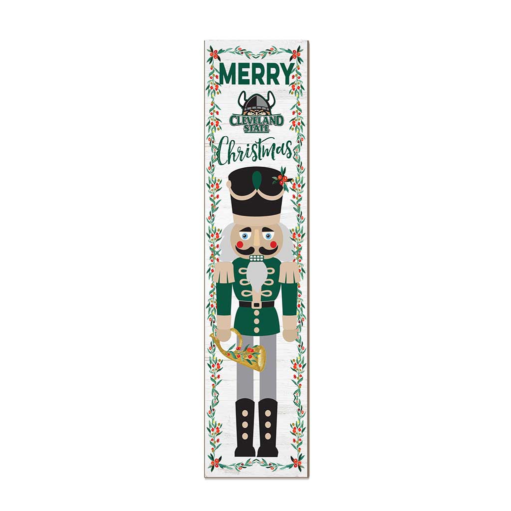 11x46 Leaning Sign Nutcracker Cleveland State Vikings