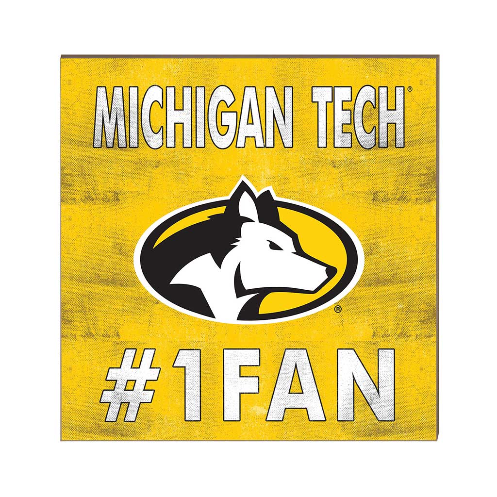 10x10 Team Color #1 Fan Michigan Tech University Huskies