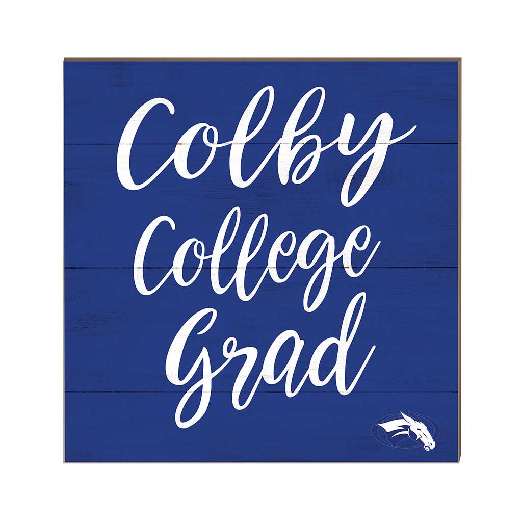 10x10 Team Grad Sign Colby College White Mules