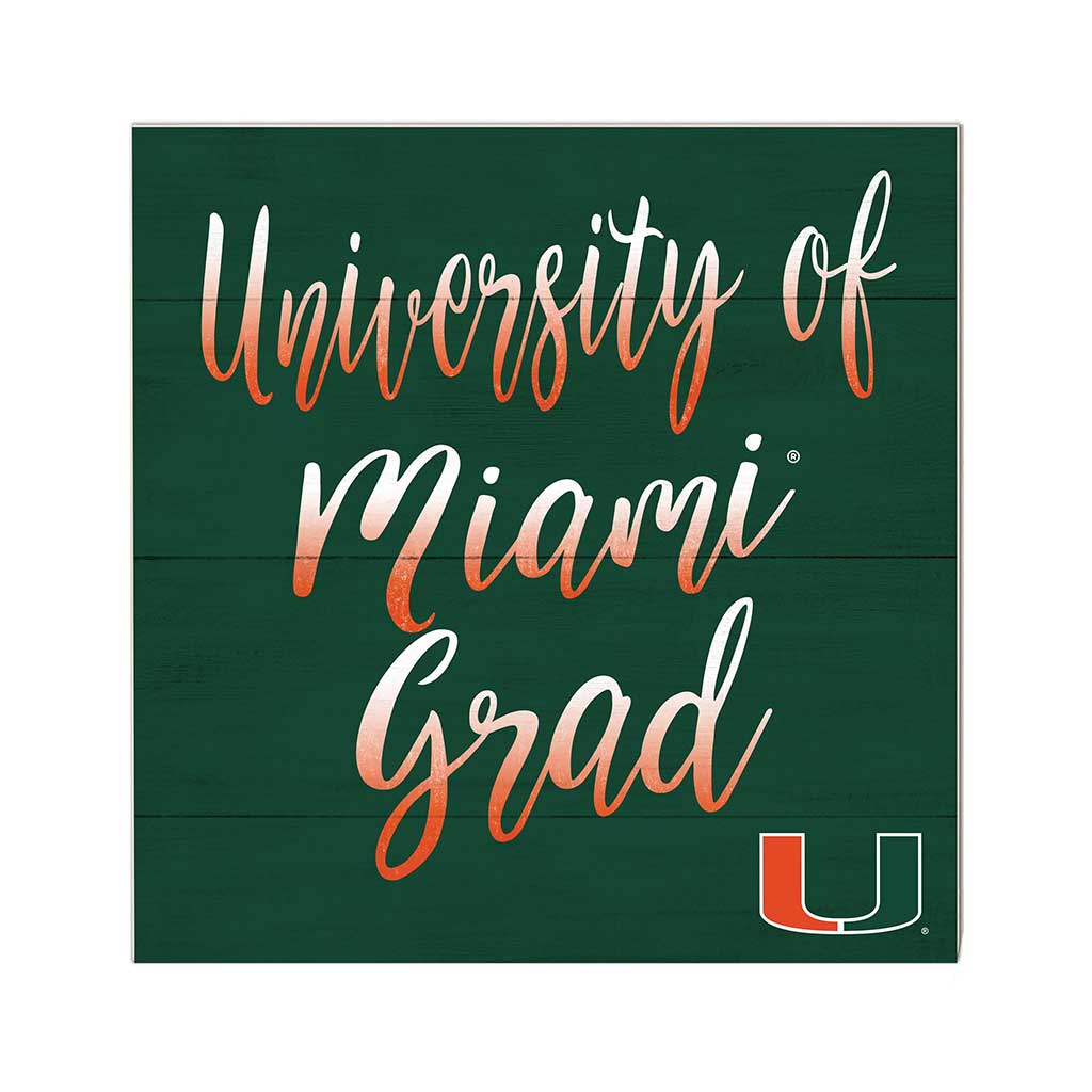 10x10 Team Grad Sign Miami Hurricanes