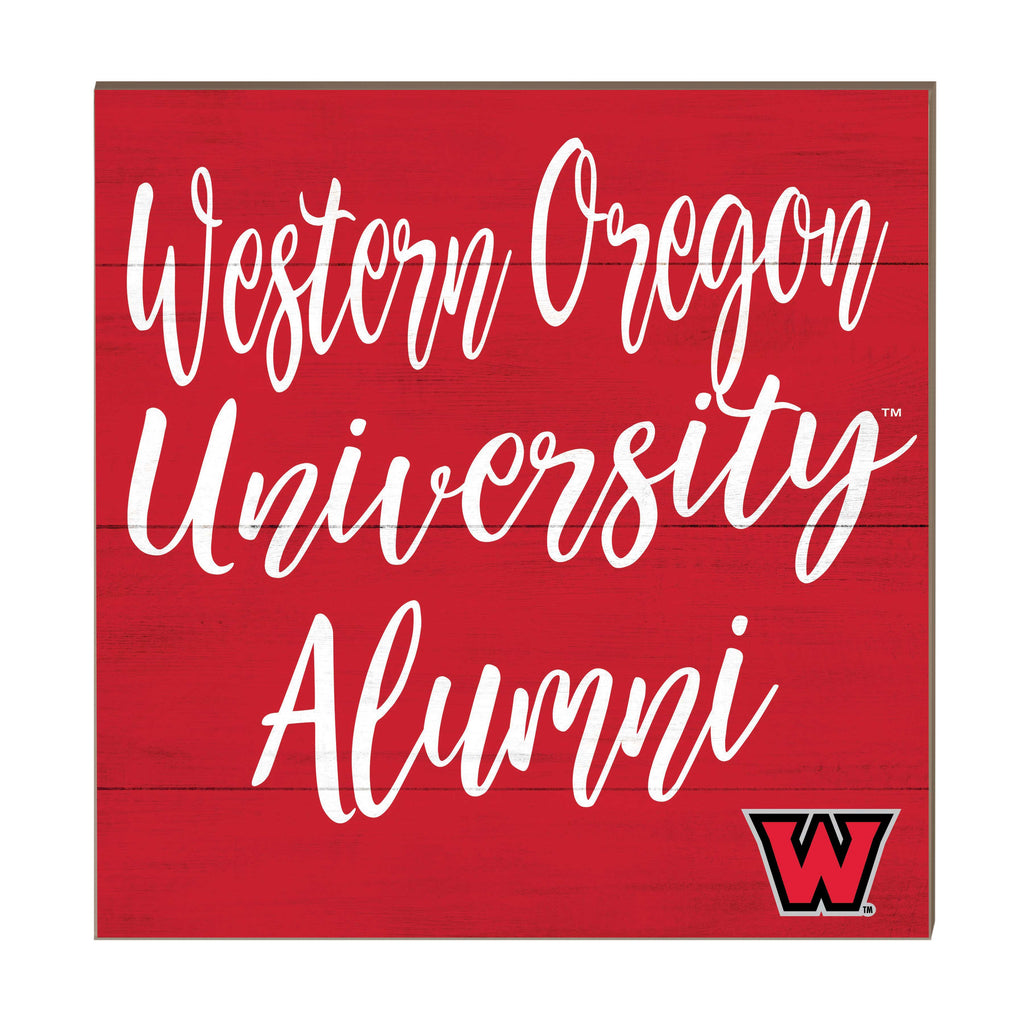 10x10 Team Alumni Sign Western Oregon Wolves