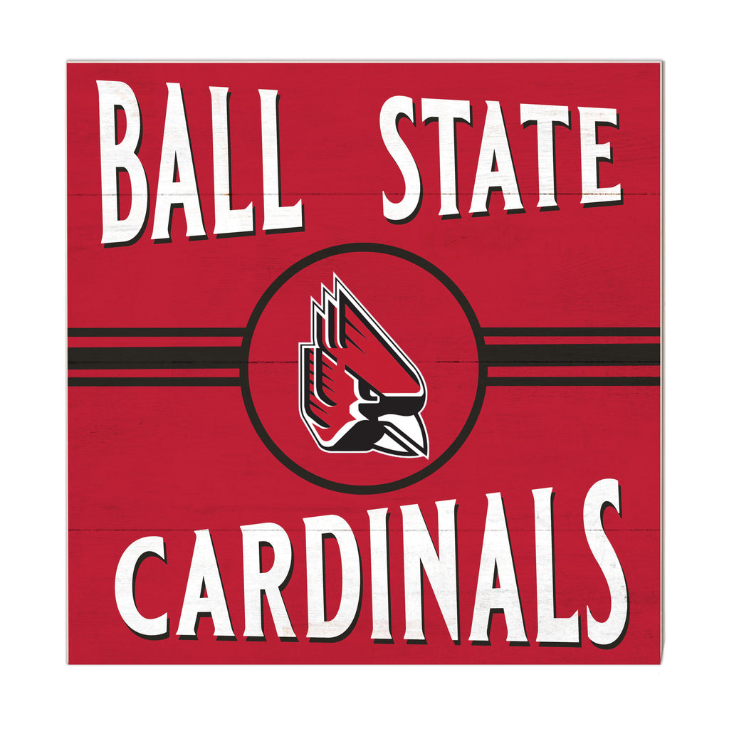 10x10 Retro Team Sign Ball State Cardinals