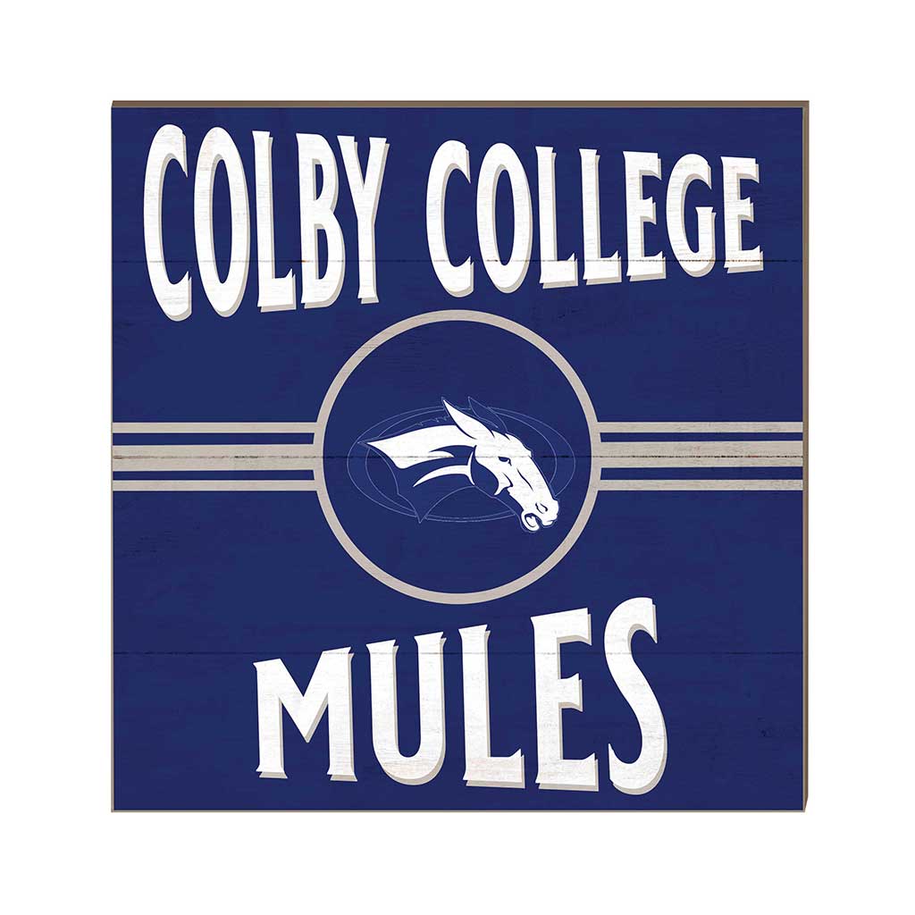 10x10 Retro Team Sign Colby College White Mules