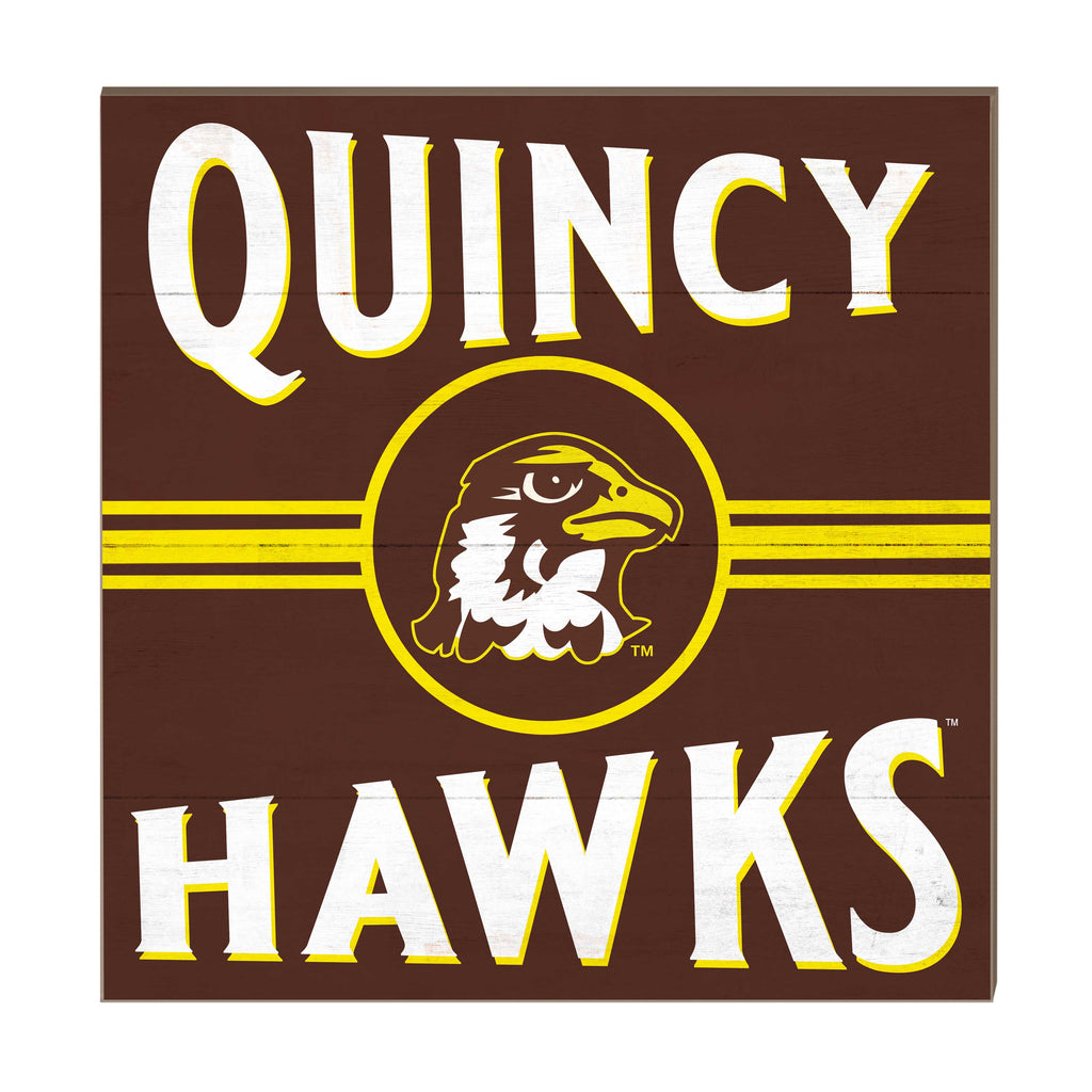 10x10 Retro Team Sign Quincy University Hawks