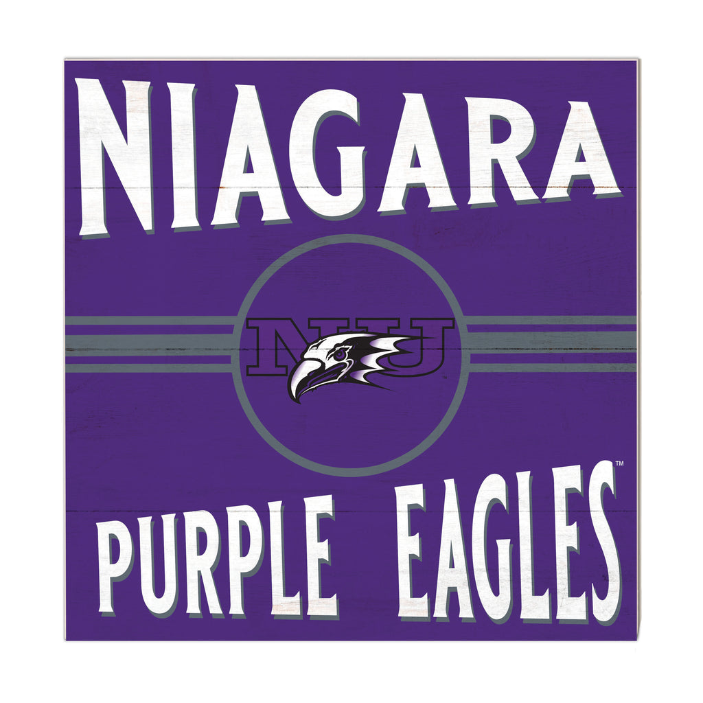 10x10 Retro Team Sign Niagara University Purple Eagles