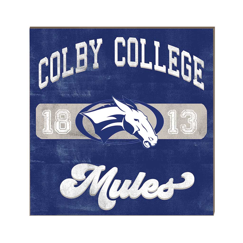 10x10 Retro Team Mascot Sign Colby College White Mules