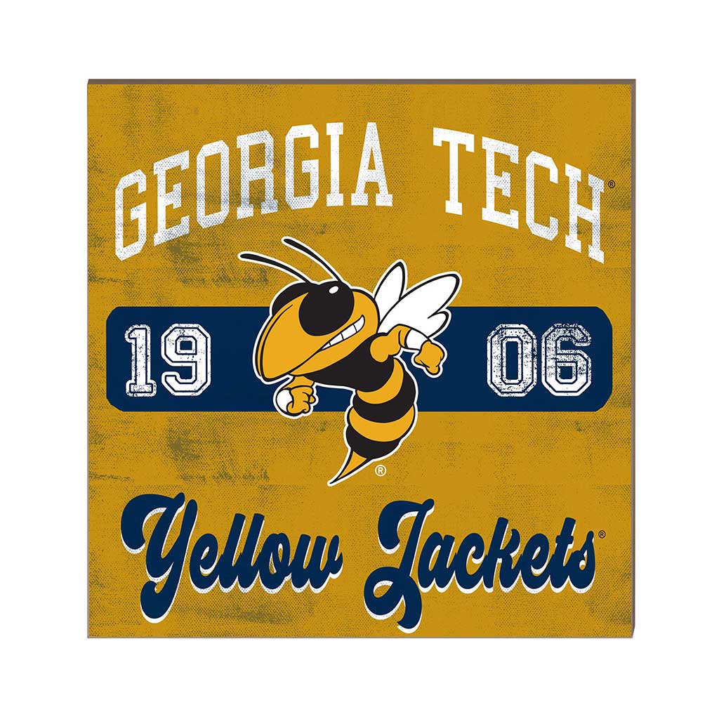 10x10 Retro Team Mascot Sign Georgia Tech Yellow Jackets