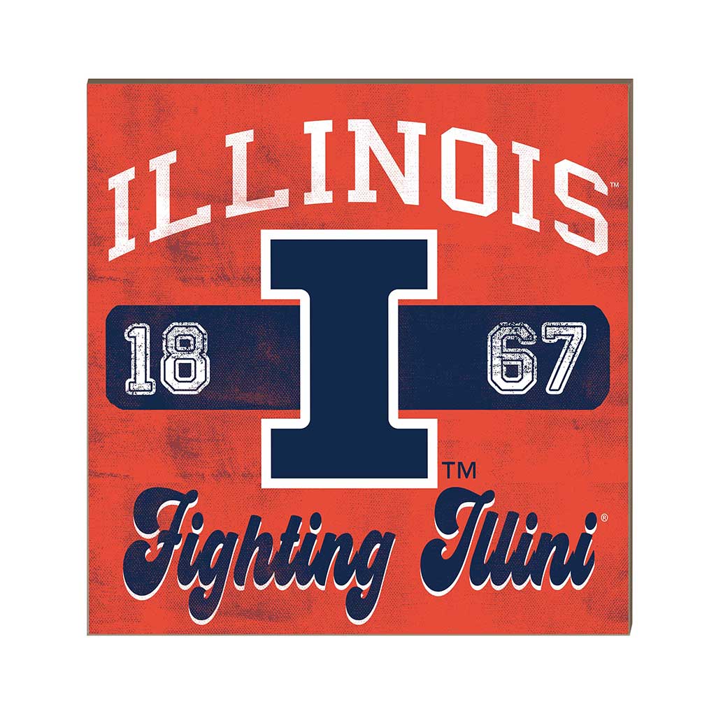 10x10 Retro Team Mascot Sign Illinois Fighting Illini