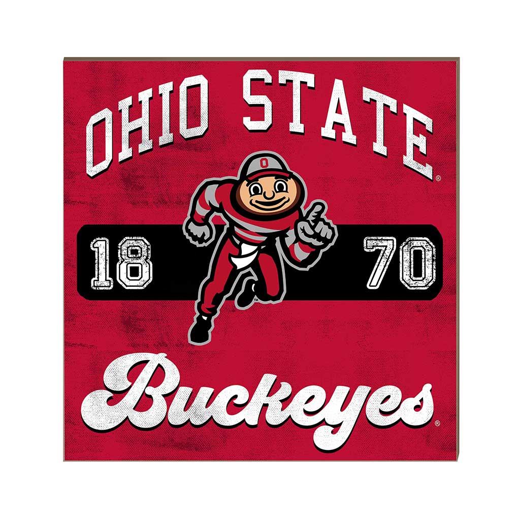 10x10 Retro Team Mascot Sign Ohio State Buckeyes