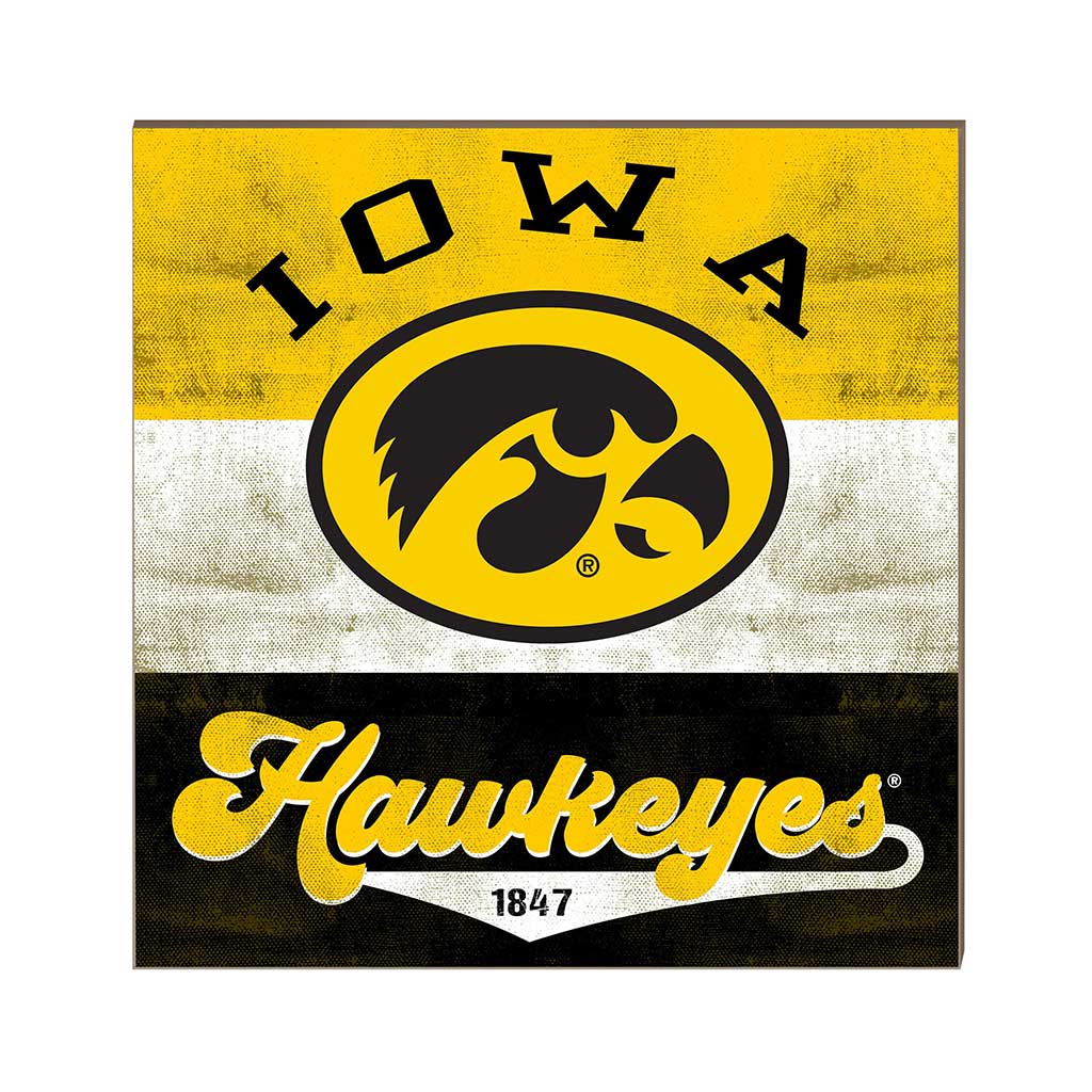 10x10 Retro Multi Color Sign Iowa Hawkeyes
