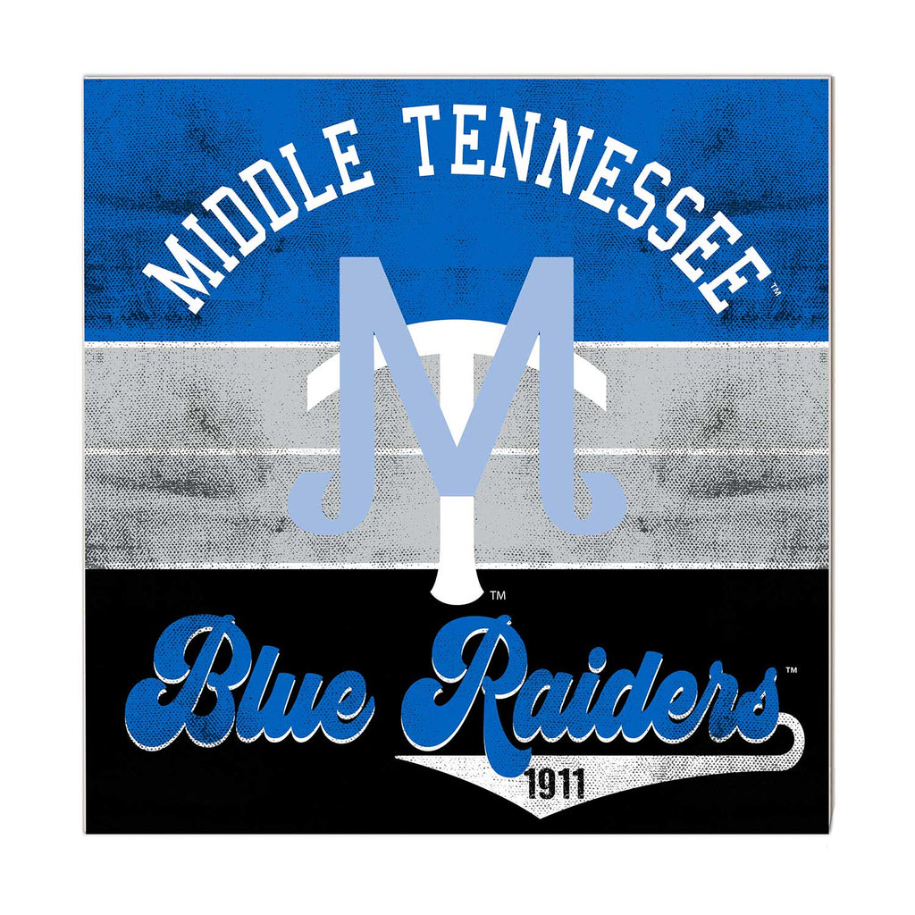 10x10 Retro Multi Color Sign Middle Tennessee State Blue Raiders