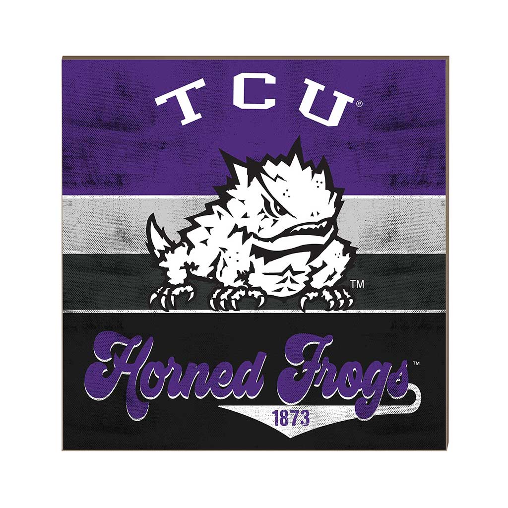 10x10 Retro Multi Color Sign Texas Christian Horned Frogs