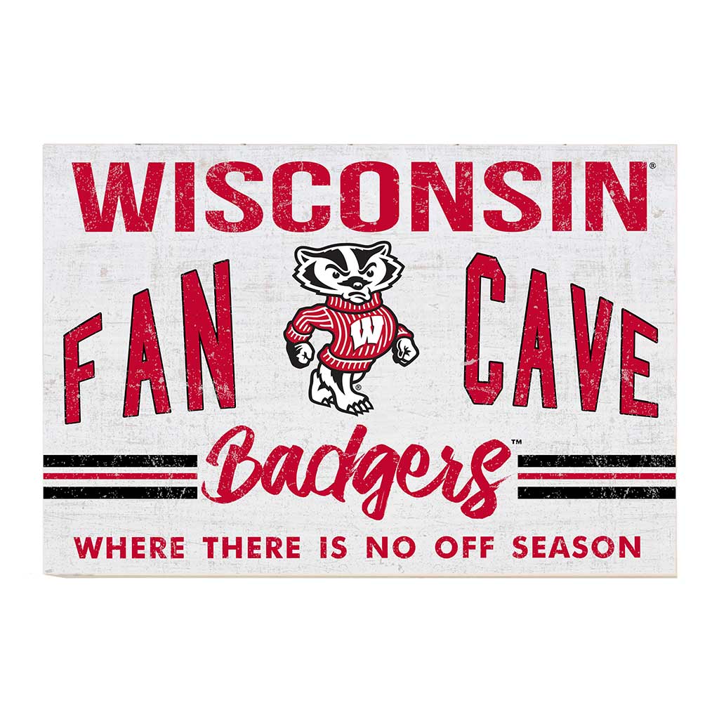 24x34 Retro Fan Cave Sign Wisconsin Badgers