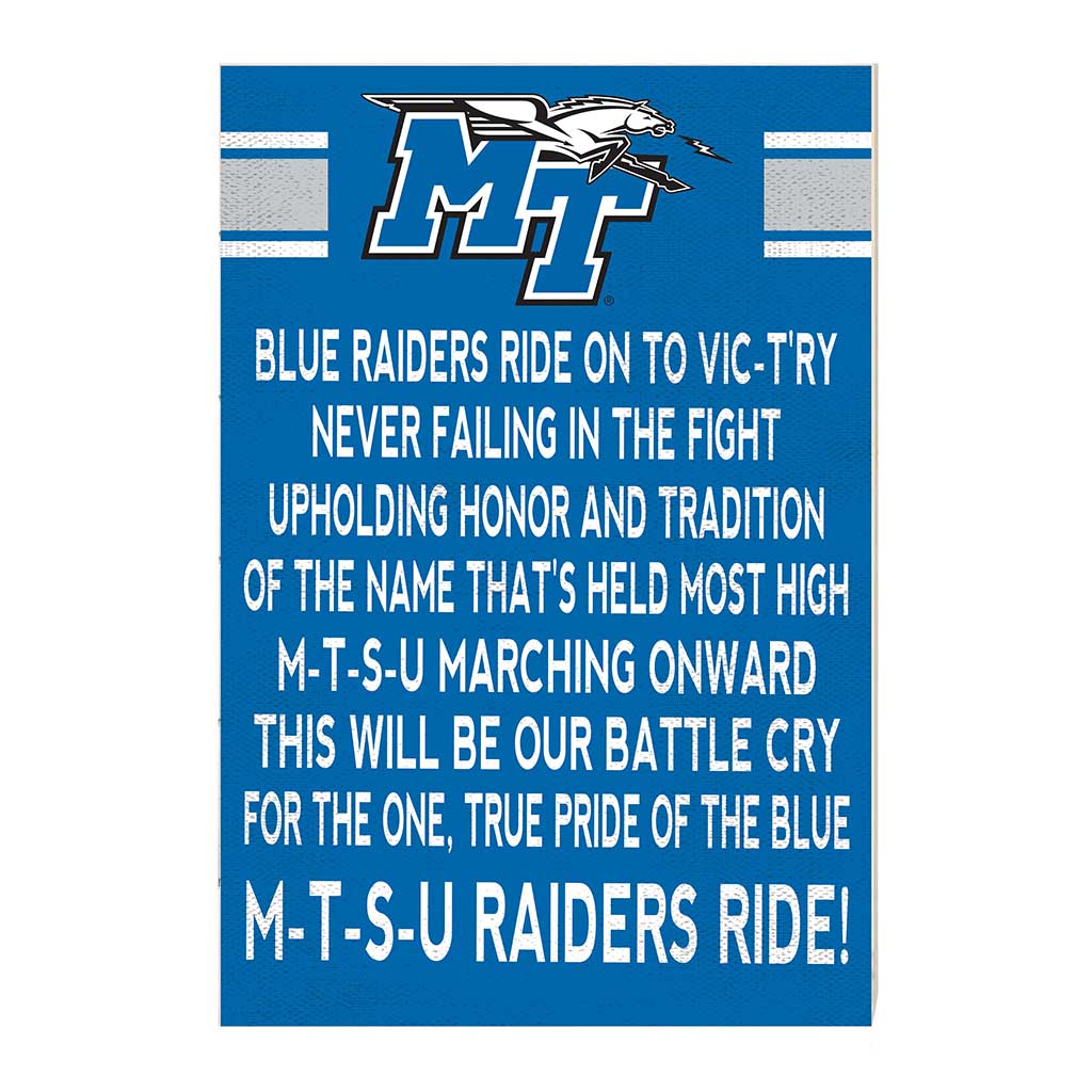 35x24 Fight Song Middle Tennessee State Blue Raiders