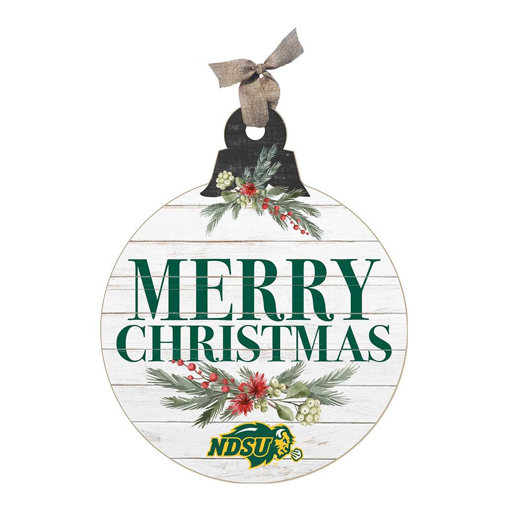 20 Inch Merry Christmas Ornament Sign North Dakota State Bison