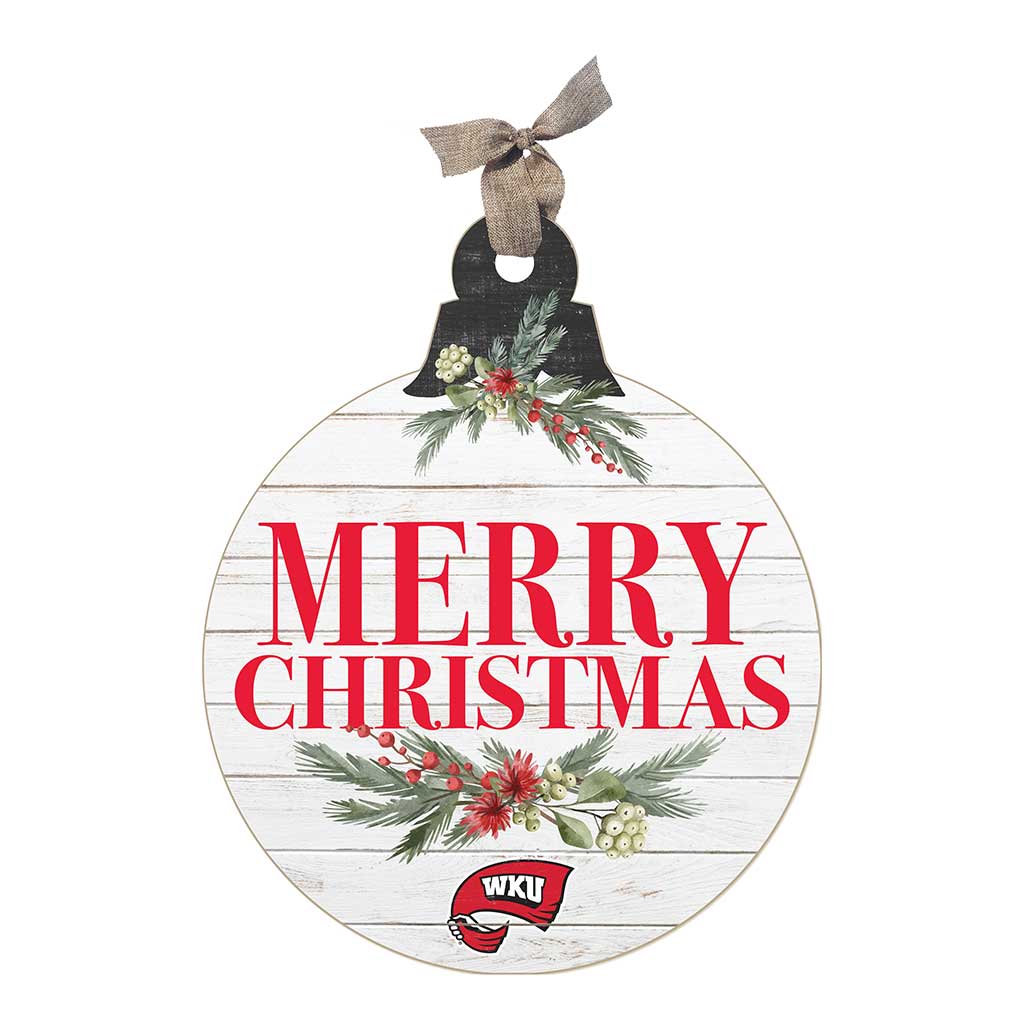 20 Inch Merry Christmas Ornament Sign Western Kentucky Hilltoppers