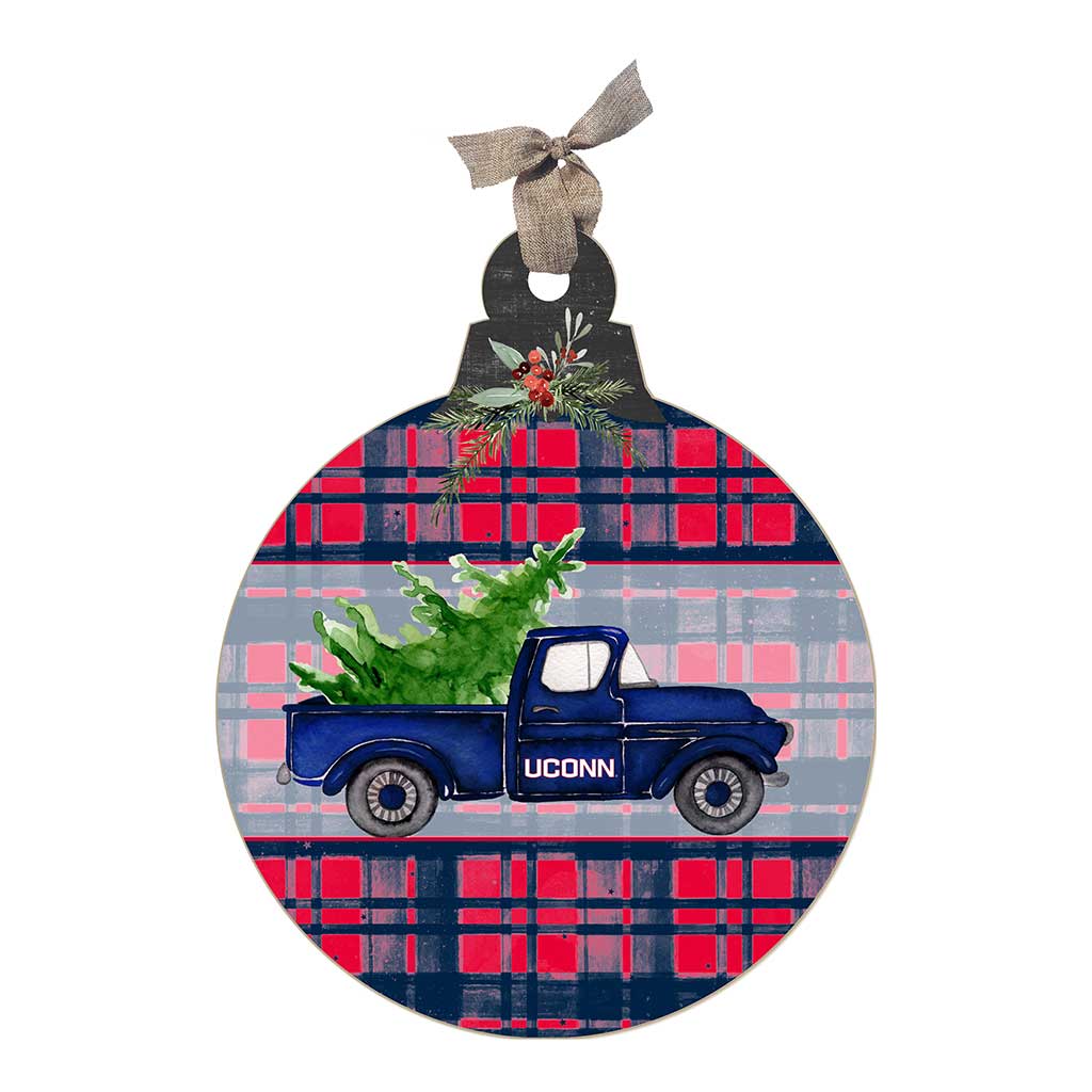 10 Inch Christmas Truck Ornament Sign Connecticut Huskies