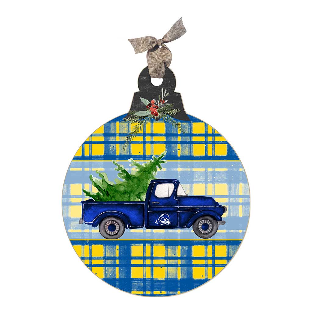10 Inch Christmas Truck Ornament Sign Delaware Fightin Blue Hens
