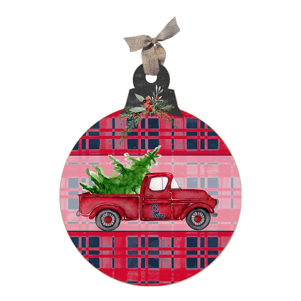 10 Inch Christmas Truck Ornament Sign Mississippi Rebels