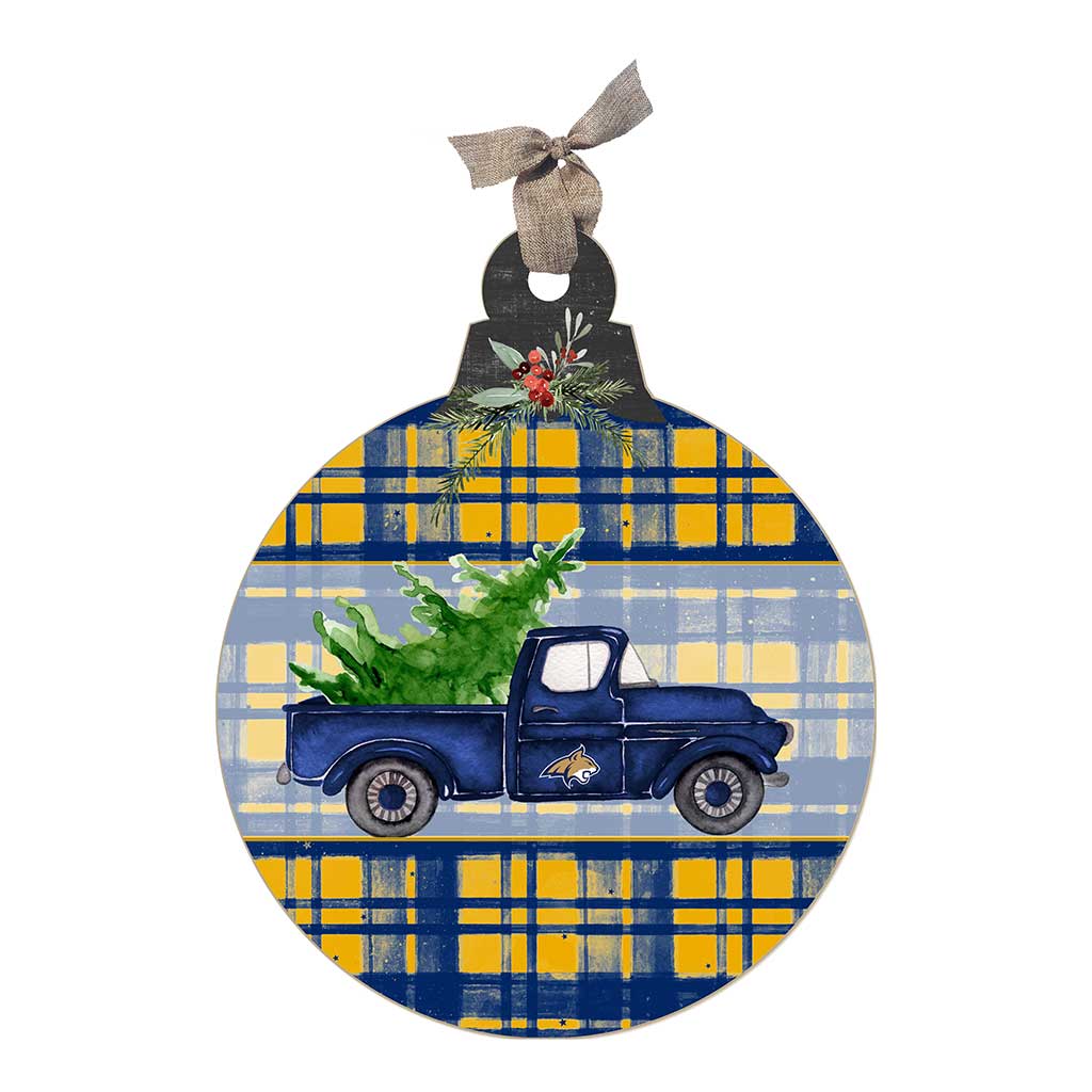 10 Inch Christmas Truck Ornament Sign Montana State Fighting Bobcats