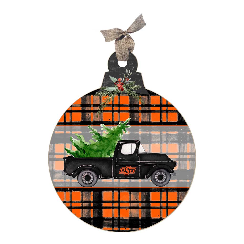10 Inch Christmas Truck Ornament Sign Oklahoma State Cowboys