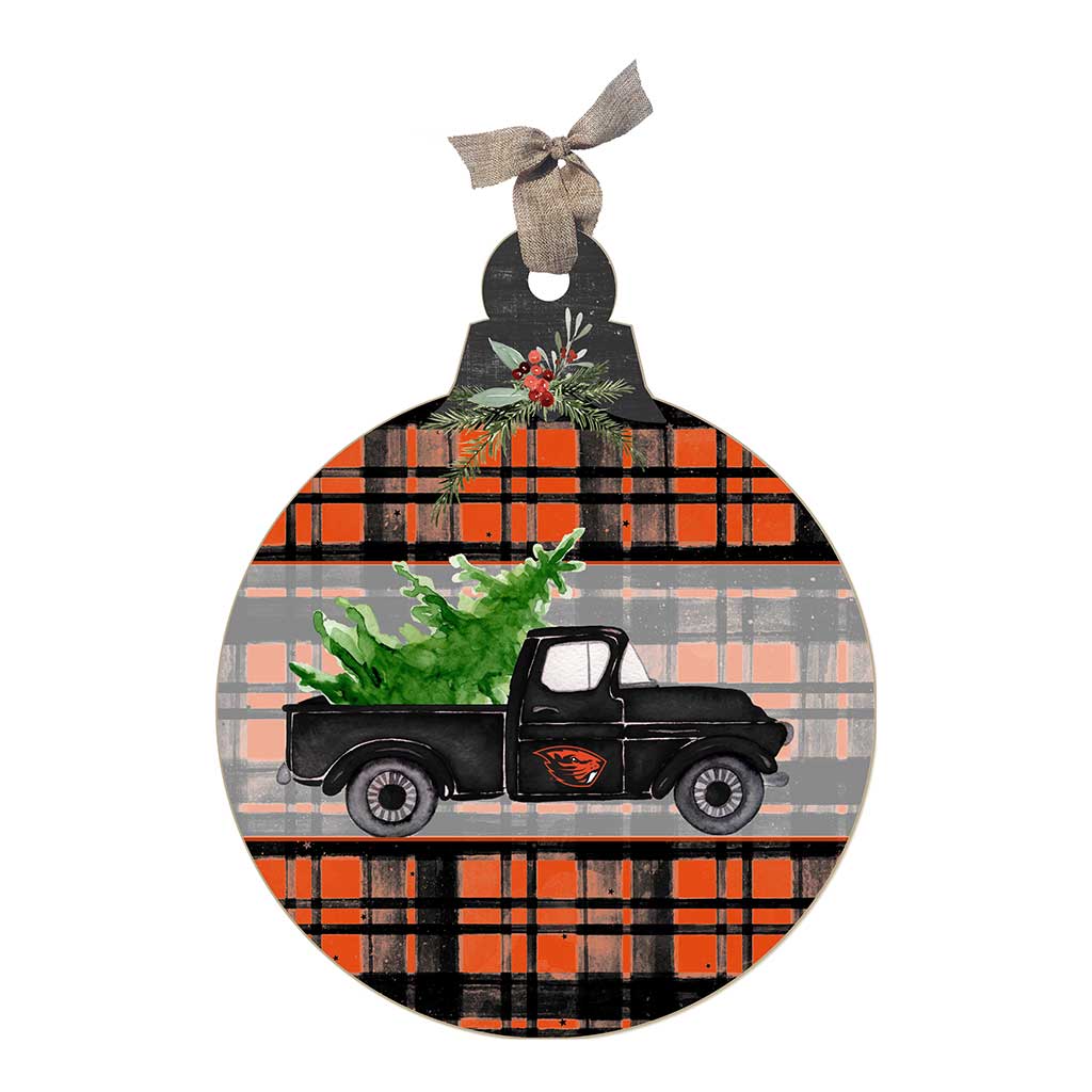 10 Inch Christmas Truck Ornament Sign Oregon State Beavers