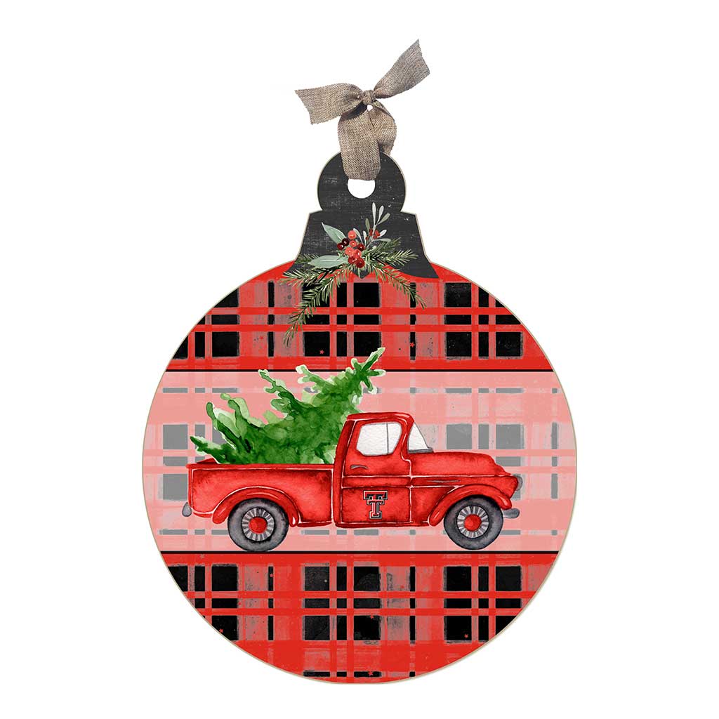 10 Inch Christmas Truck Ornament Sign Texas Tech Red Raiders