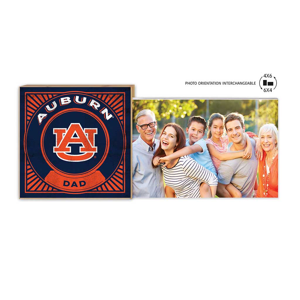 Floating Picture Frame Proud Dad Retro Team Auburn Tigers