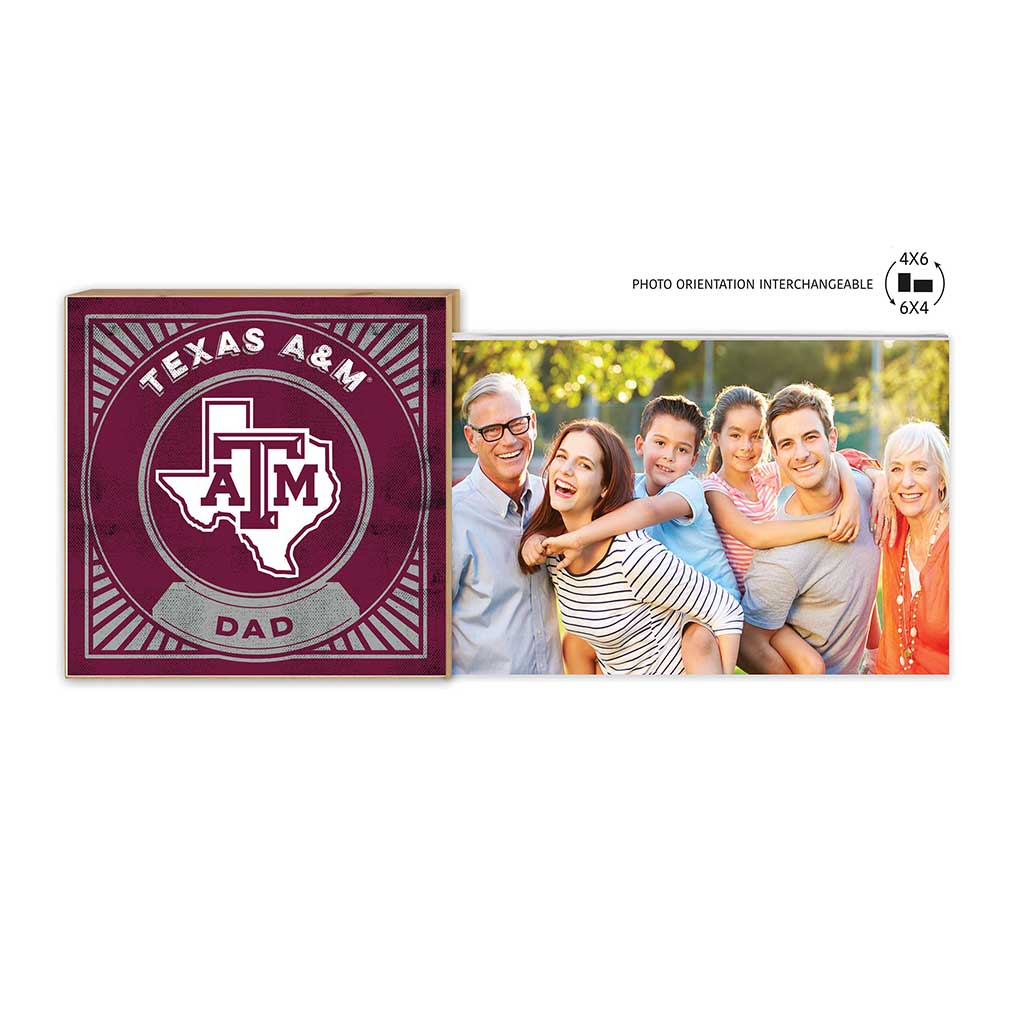 Floating Picture Frame Proud Dad Retro Team Texas A&M Aggies