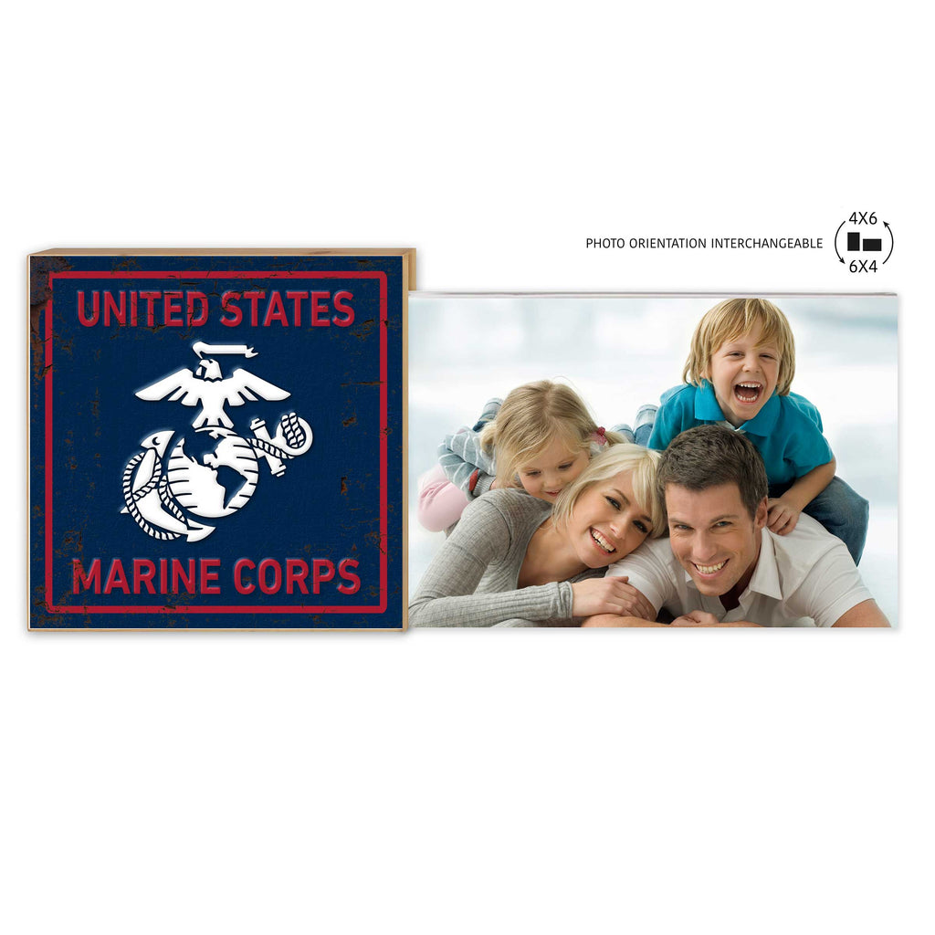 Floating Picture Frame Faux Rusted Military Marines