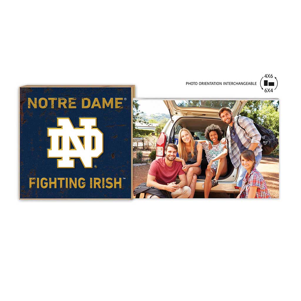 Floating Picture Frame Faux Rusted Tin Notre Dame Fighting Irish