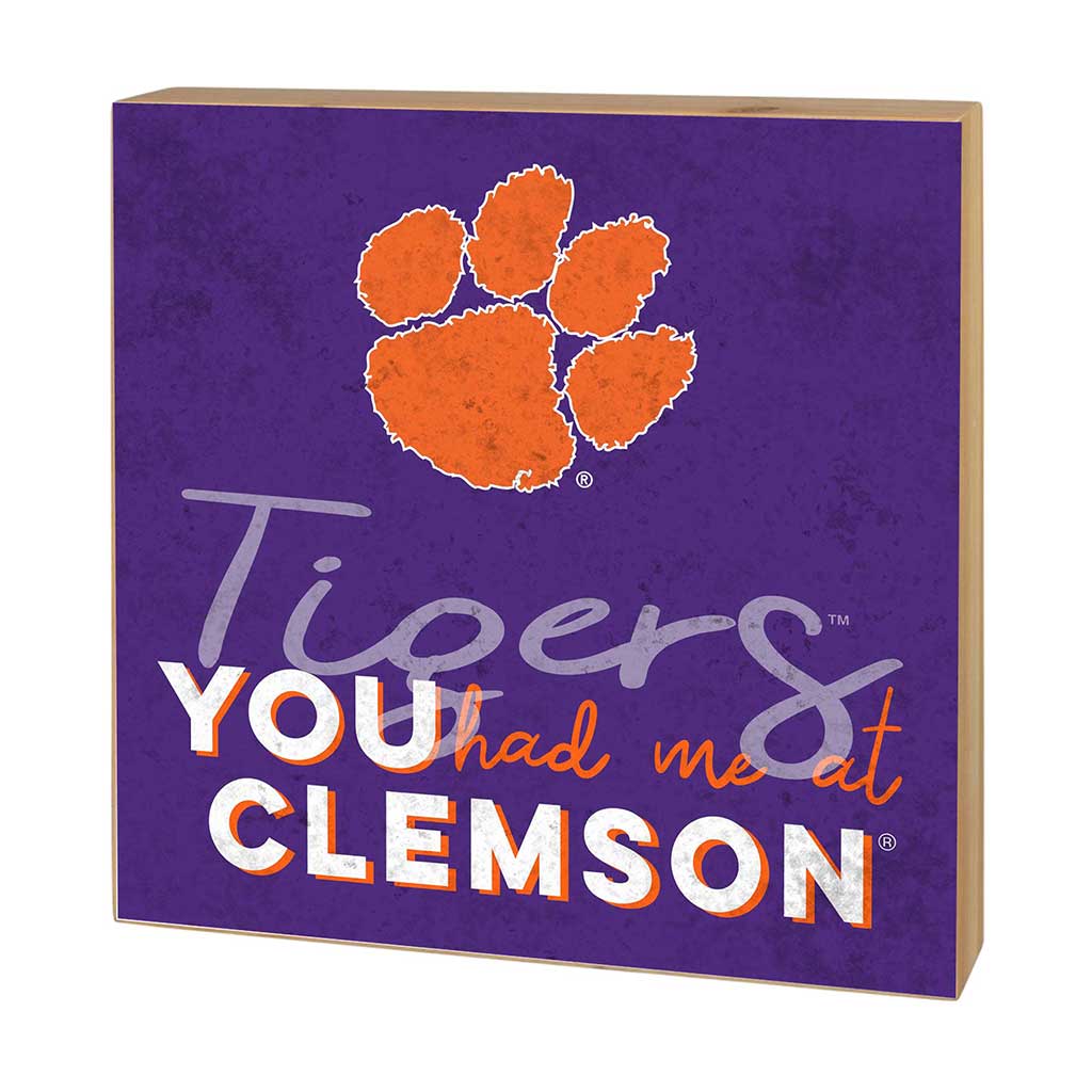 5x5 Block You Had Me at Clemson Tigers